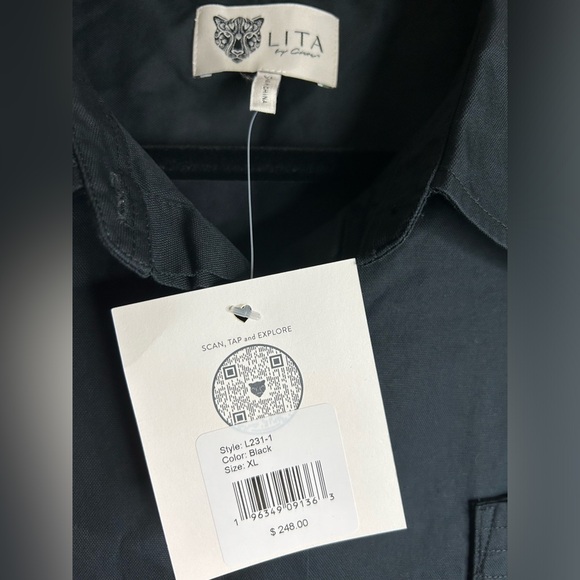 NWT LITA BY CIARA SHORT SLEEVE BLACK SHIRT DRESS SIZE XL MSRP $248 - Picture 5 of 9
